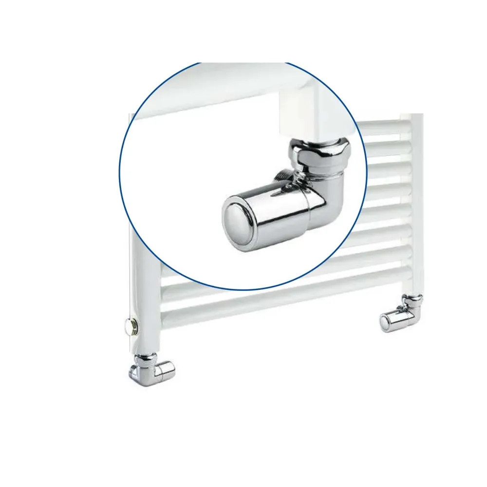 Thermostatic Kit Valve and Angle Lockshield Towel Radiator Metaalglans Finish RCR POLETTI