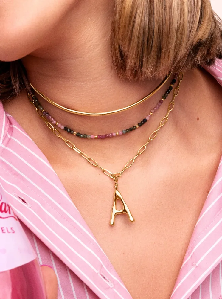 Altea Dots Tourmaline Syra Stainless Steel Verguld Necklace