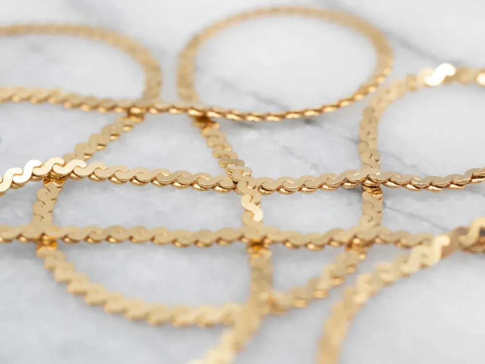 Corrosiebestendige Long Italian Gouden Serpentine Chain