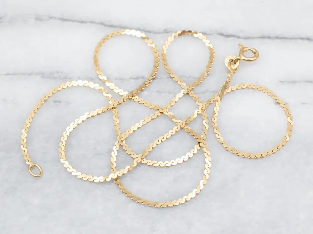 Corrosiebestendige Long Italian Gouden Serpentine Chain