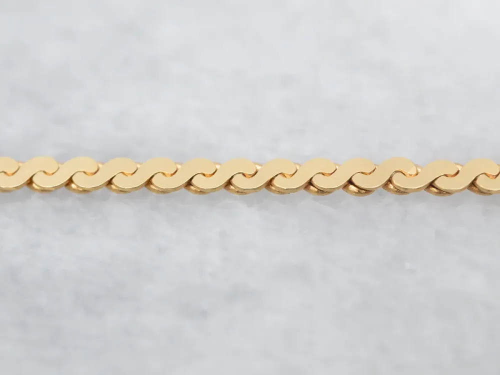 Corrosiebestendige Long Italian Gouden Serpentine Chain