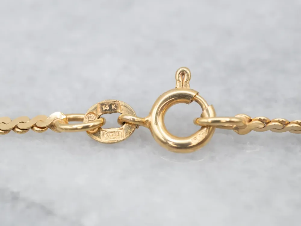 Corrosiebestendige Long Italian Gouden Serpentine Chain