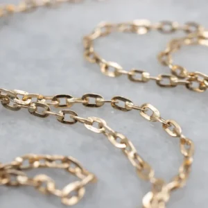 Flat 20-Inch Yellow Gouden Cable-Link Chain