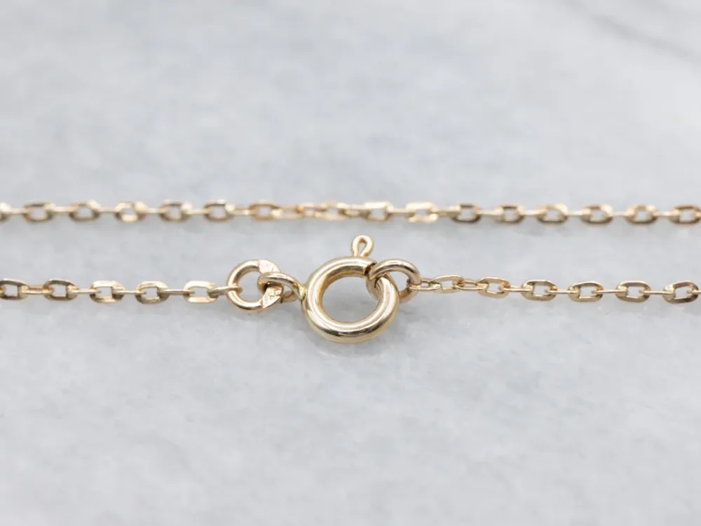 Flat 20-Inch Yellow Gouden Cable-Link Chain