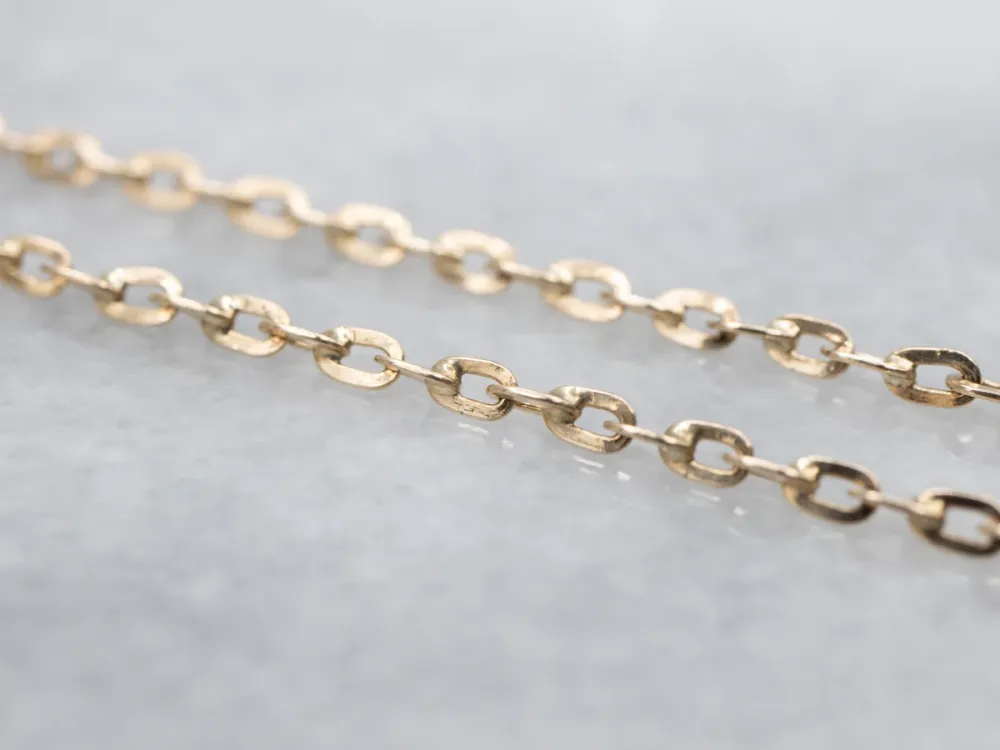 Flat 20-Inch Yellow Gouden Cable-Link Chain