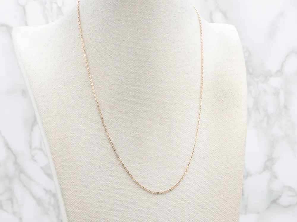 Flat 20-Inch Yellow Gouden Cable-Link Chain