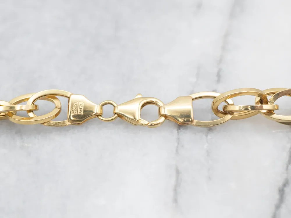 Graduated Italian Verguld Chunky Chain Link