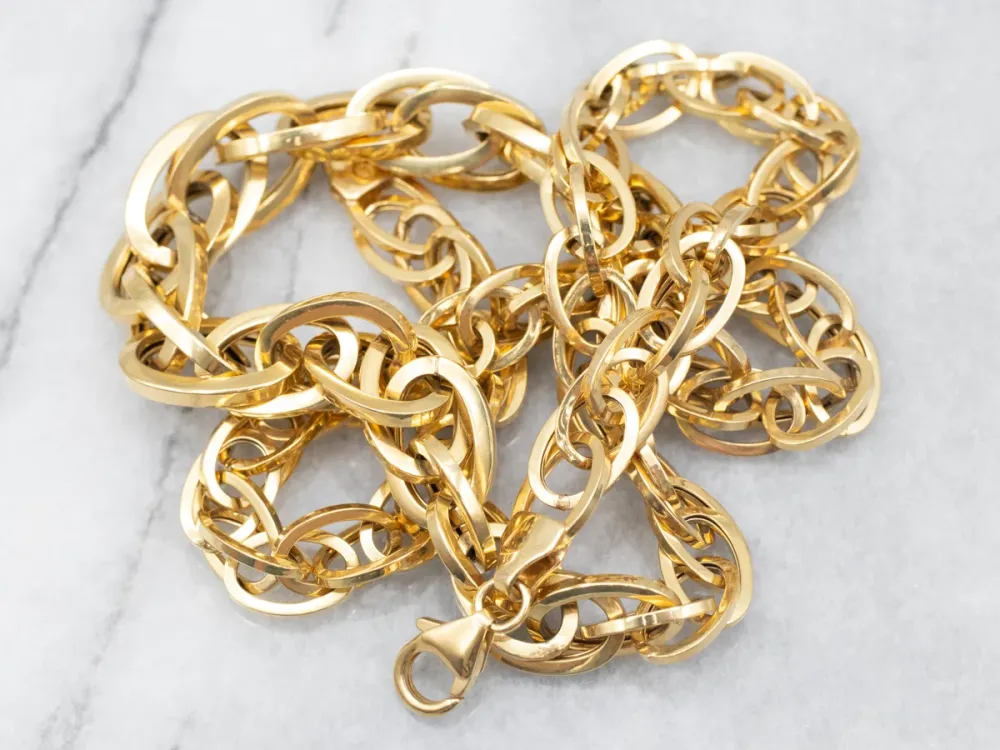 Graduated Italian Verguld Chunky Chain Link