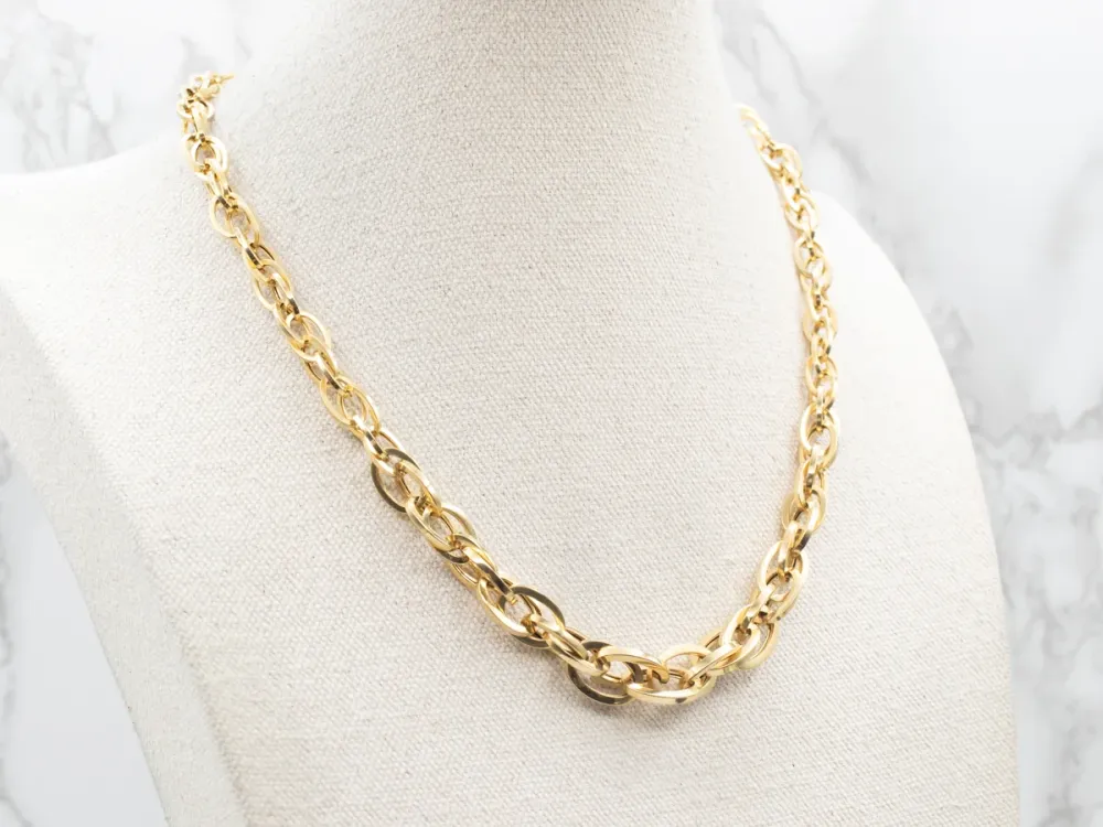 Graduated Italian Verguld Chunky Chain Link
