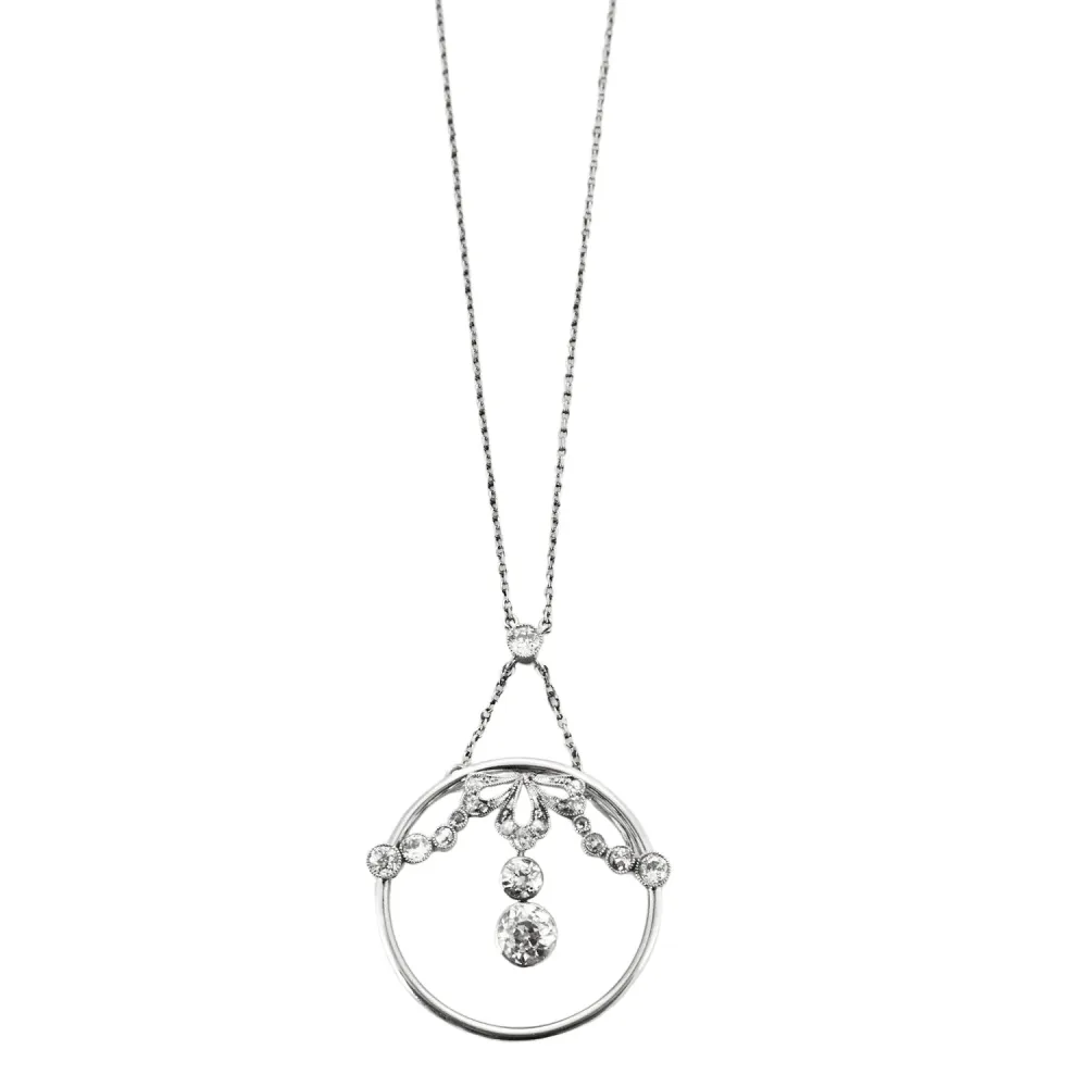 Verzinkte Veiligheids Pendant on chain motif Belle epoch diamonds
