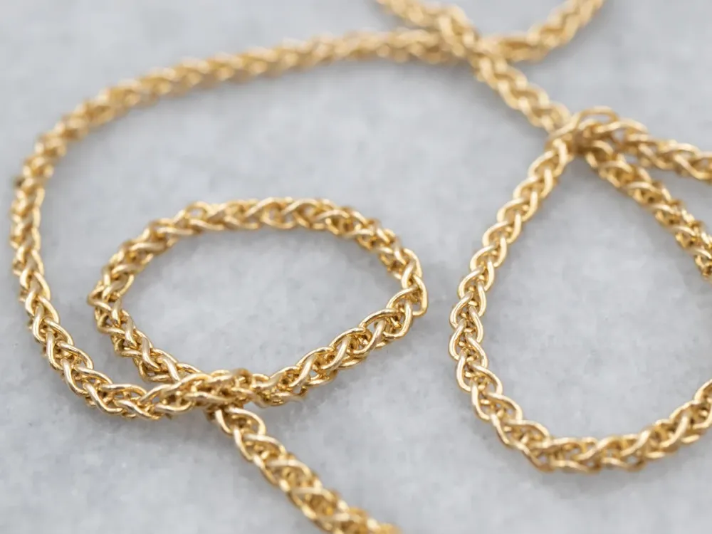 Woven Yellow Verguld Wheat Chain