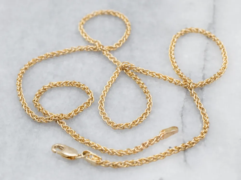 Woven Yellow Verguld Wheat Chain