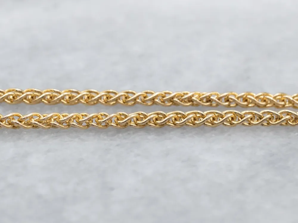 Woven Yellow Verguld Wheat Chain