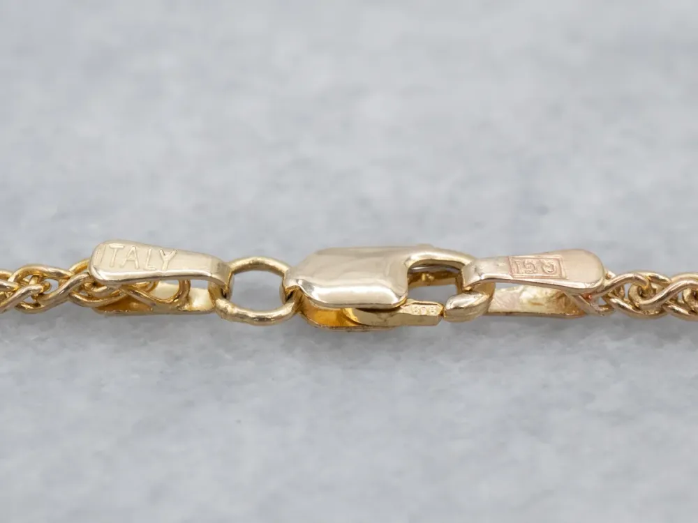 Woven Yellow Verguld Wheat Chain
