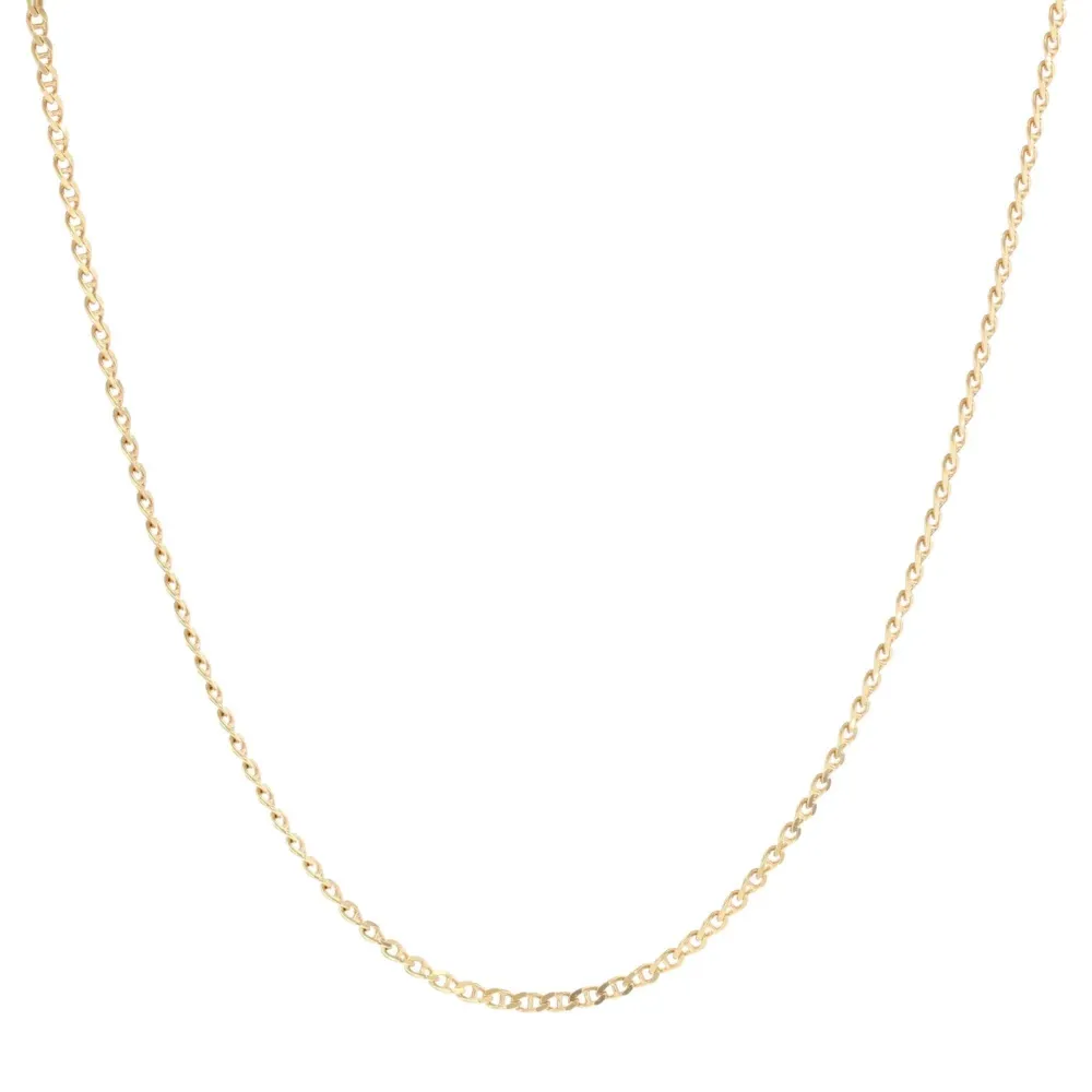 Yellow gold chain filed navy mesh
