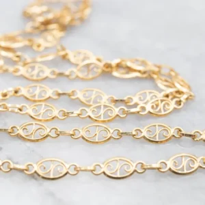 Yellow Gold Filigree Link Chain