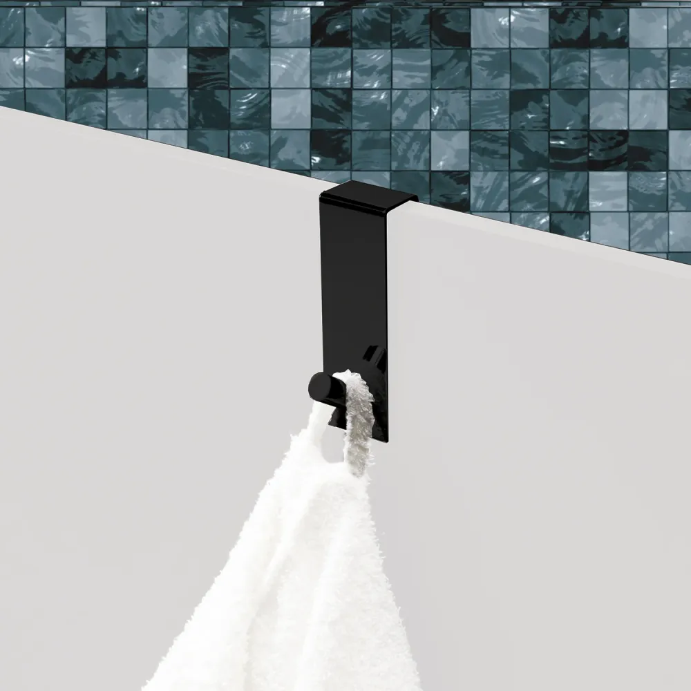 CE-Gecertificeerd Morgana single overdoor coat hook 20 mm - Gedempt Black