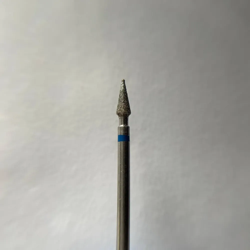 Diamond nail drill bit, “Peak” Pointed, 2.8*7.0 mm, Blauw