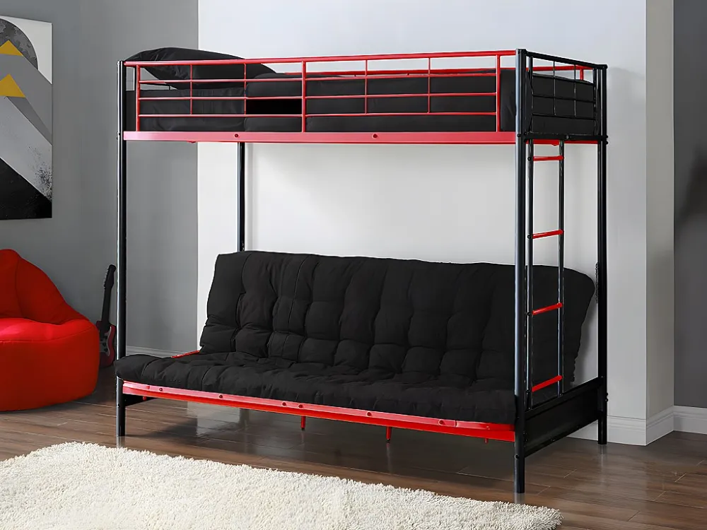 Steriel Verpakt Hoogslaper MODULO IV - 90 x 190 cm - Zwart en rood