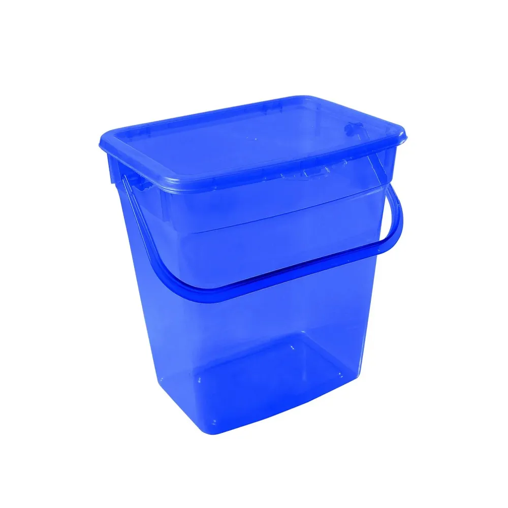 Plast Team 50600806 Poedercontainer 10L transparant blauw voor Intraveneus Gebruik
