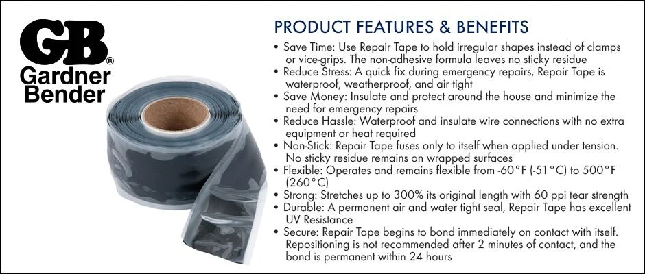 Professionele Kwaliteit King Innovation HTP-1010WHT Repair Tape, Melkwit, 10’, 1 per pack