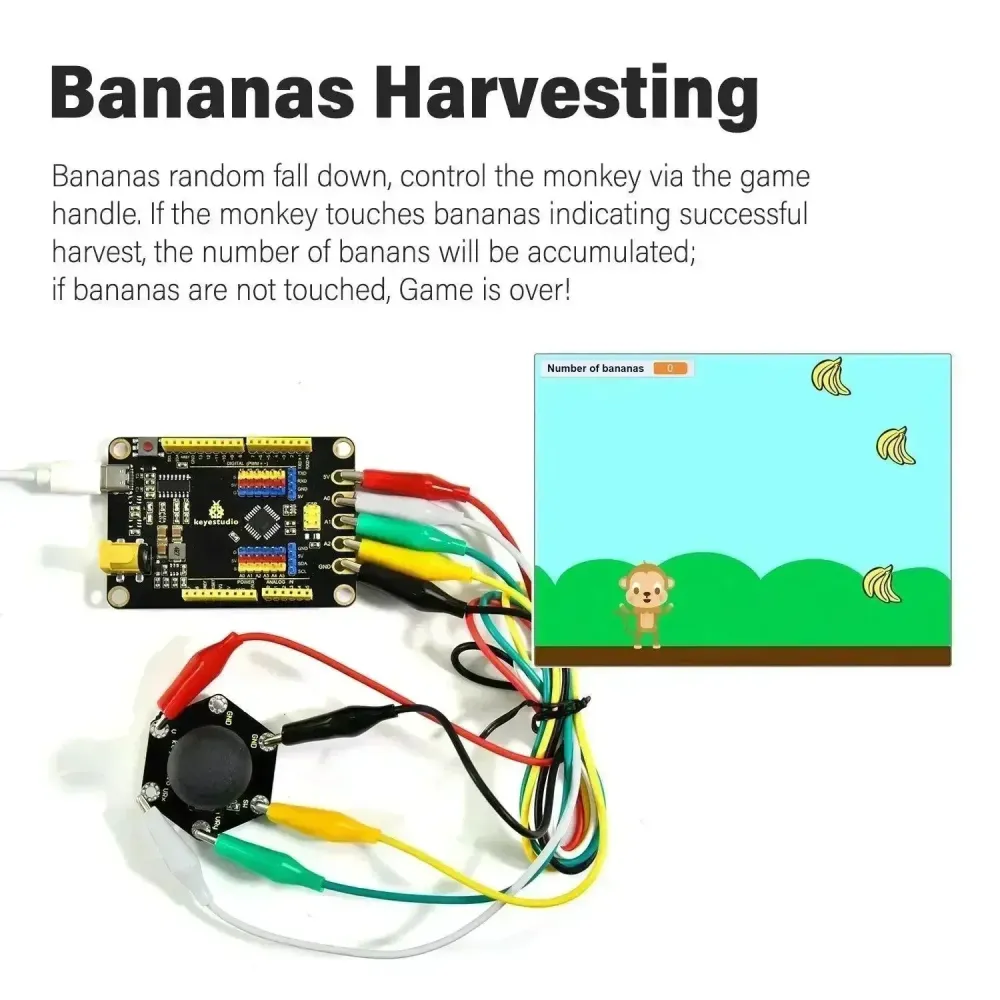 Demonstratie KeyeStudio Honeycomb DIY STEM Project Kit Arduino Alligator Clip Cable