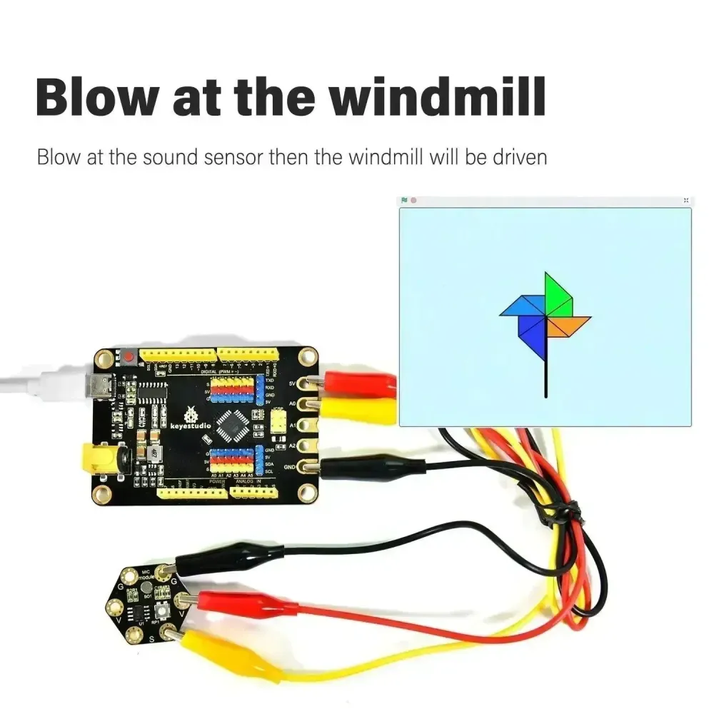 Demonstratie KeyeStudio Honeycomb DIY STEM Project Kit Arduino Alligator Clip Cable
