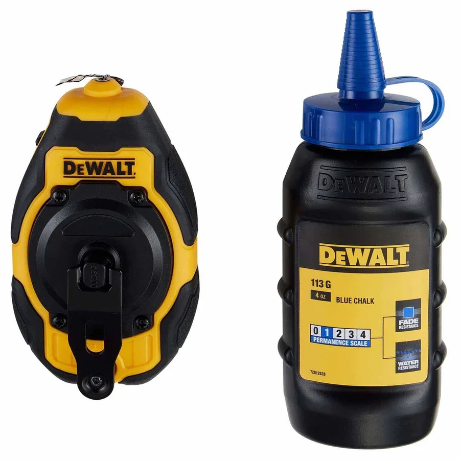 DeWalt DWHT48333BC Bi-Material Chalk Reel Kit, Blauw