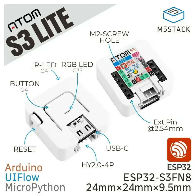 M5Stack AtomS3 Lite ESP32S3FN8 Dev Kit voor Groepswerk