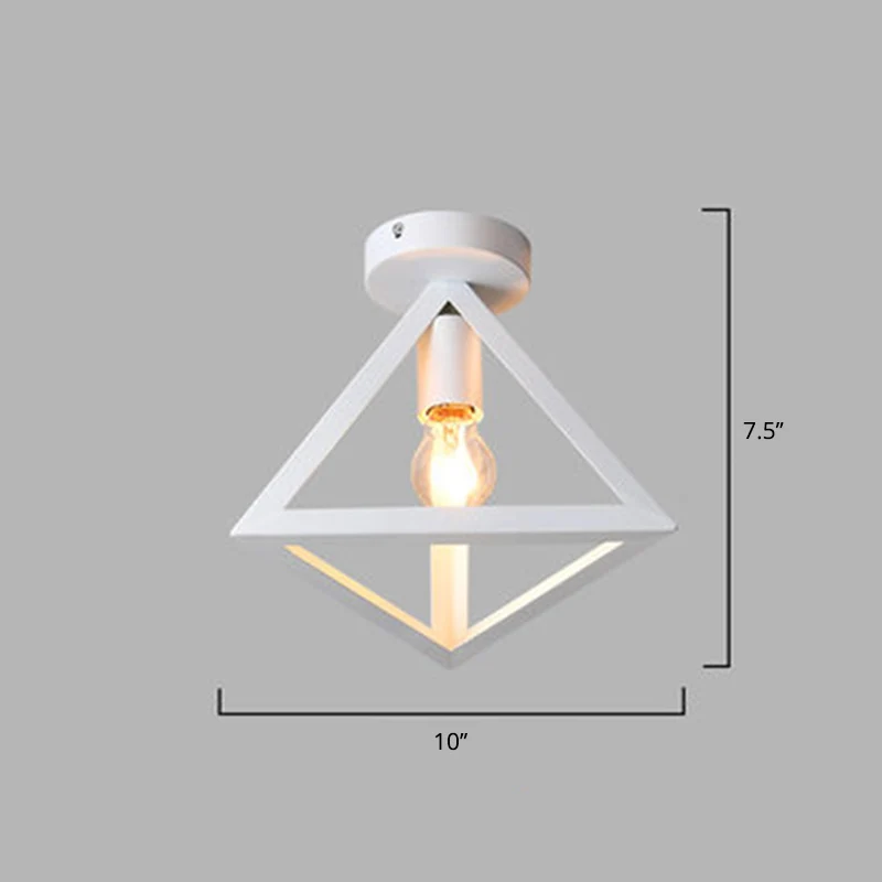 Metalen driehoekige semi-inbouw lichte industriële plafondarmatuur met 1 hoofdgang inbouw | Diameter 1.2mm |