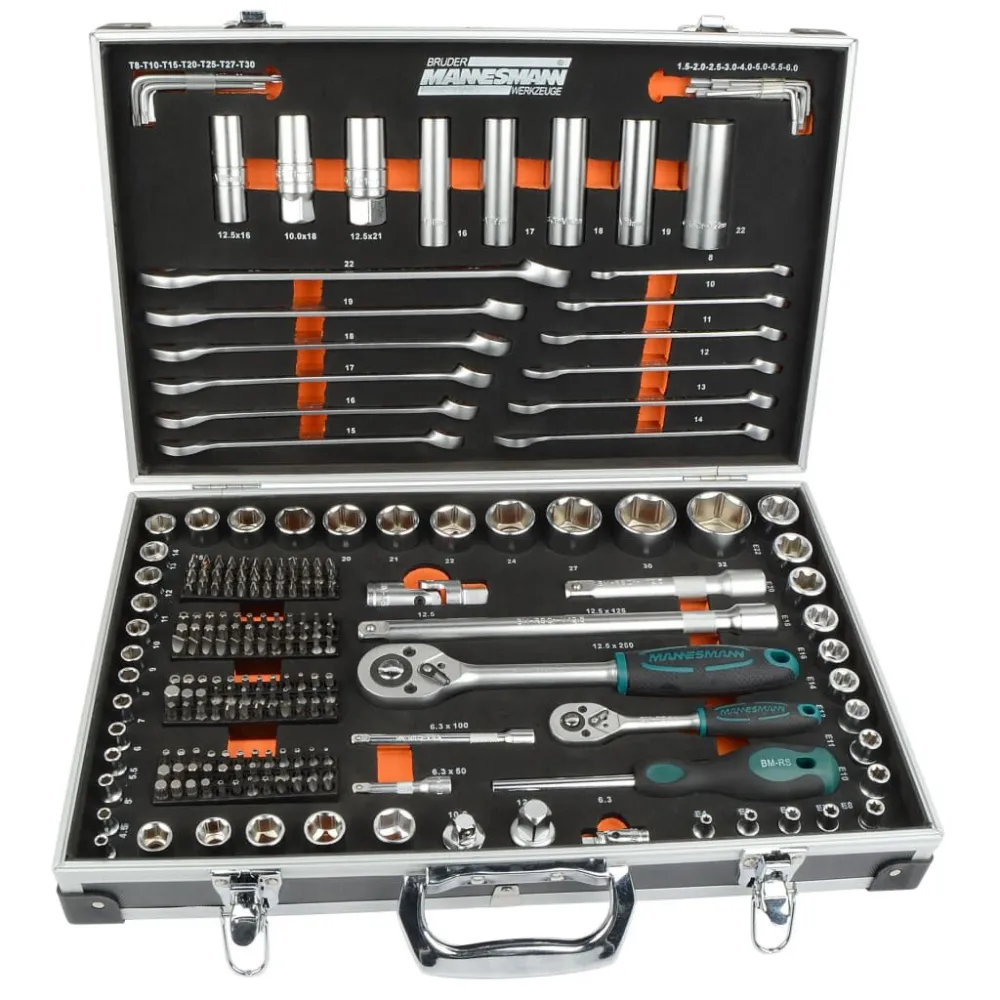 Brüder Mannesmann 232-delige Doppenset 1/4" en 1/2"