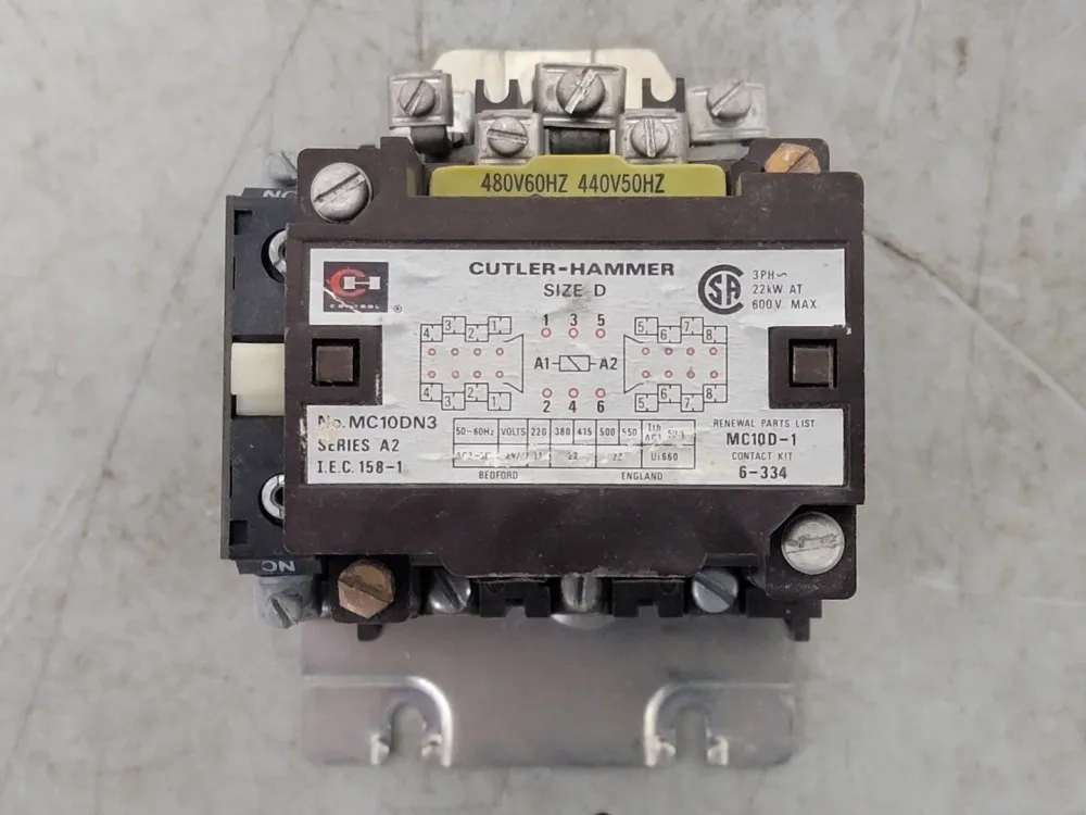 50 Amp, NEMA D, 110/120 VAC Coil Contactor MC10DN3