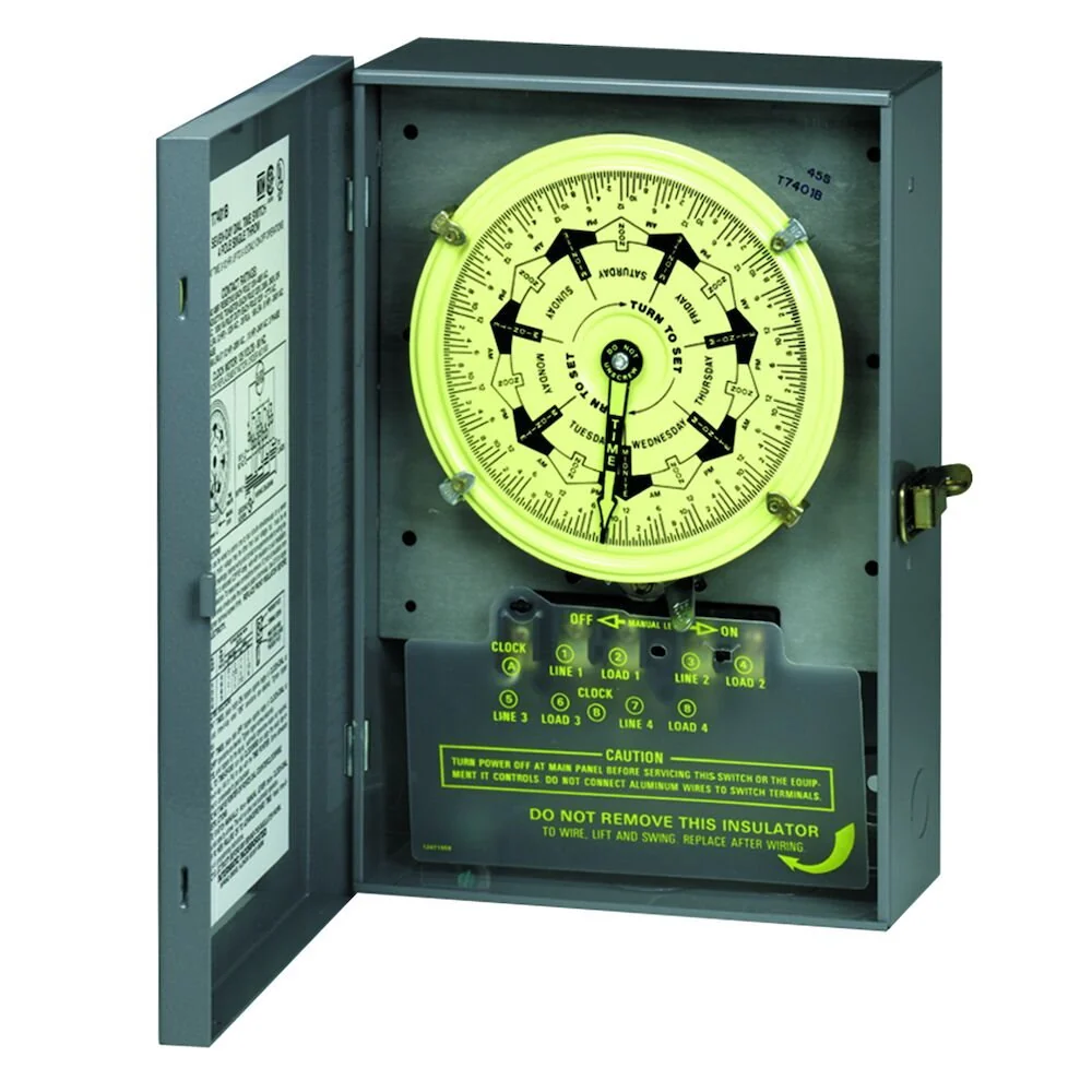 Intermatic - T7801B - 7-Day Mechanical Time Switch, 120 VAC, 2 NO/2 NC, 3.5 Hour Interval