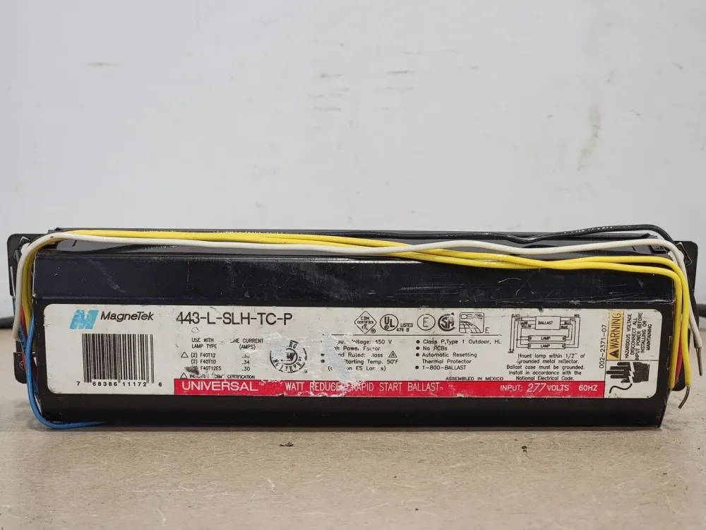 277 Volts 2 Lamps Universal Reducer Snel Start Ballast 443-L-SLH-TC-P