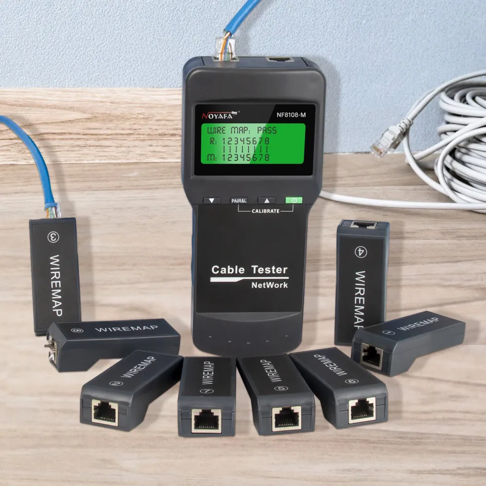 NOYAFA NF-8108M Network Cable Tester Cable Wire Fault Finder 8 remote. Measure Length RJ45/Cat5/Cat6/5E/ 6E cable