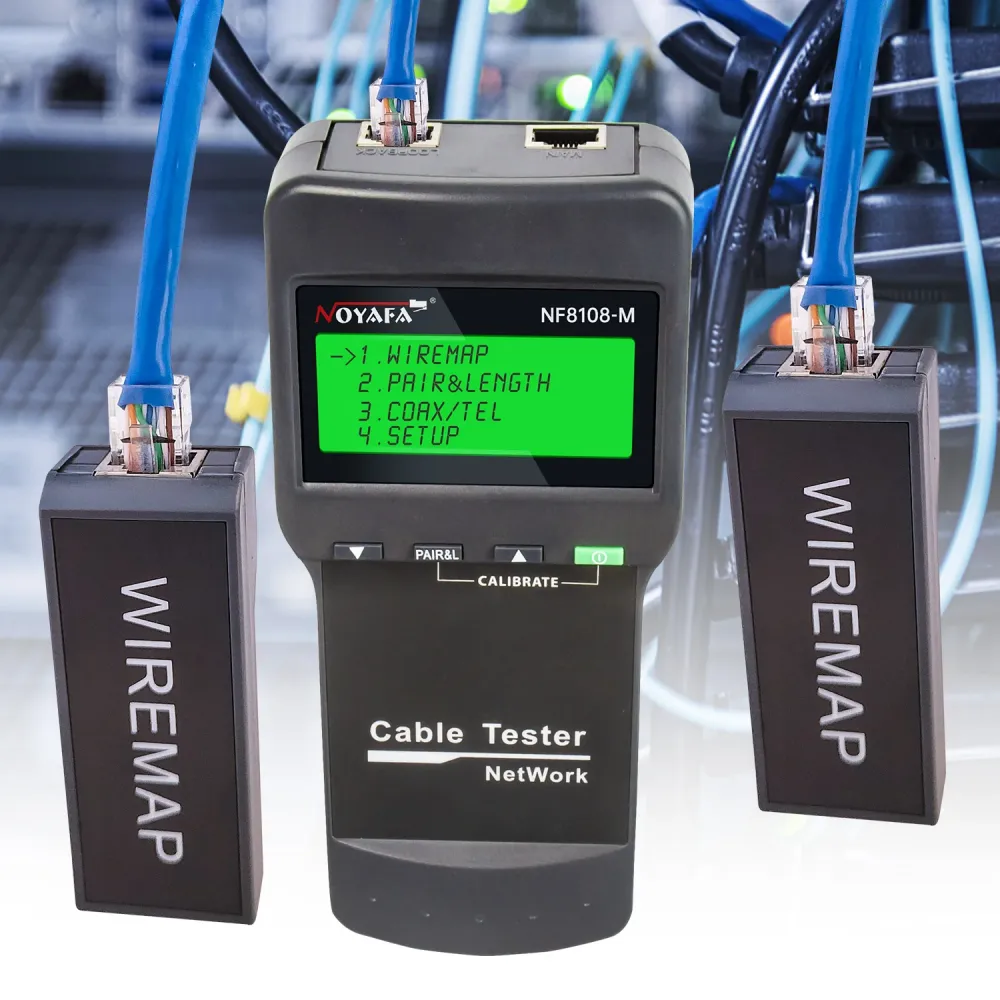 NOYAFA NF-8108M Network Cable Tester Cable Wire Fault Finder 8 remote. Measure Length RJ45/Cat5/Cat6/5E/ 6E cable