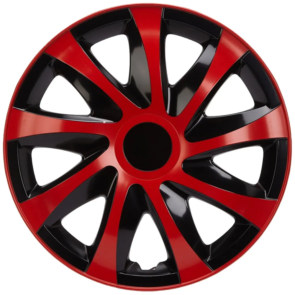 NRM Universele Wieldoppen Covers 15" 4 STUKS Rood-Zwart Topkwaliteit
