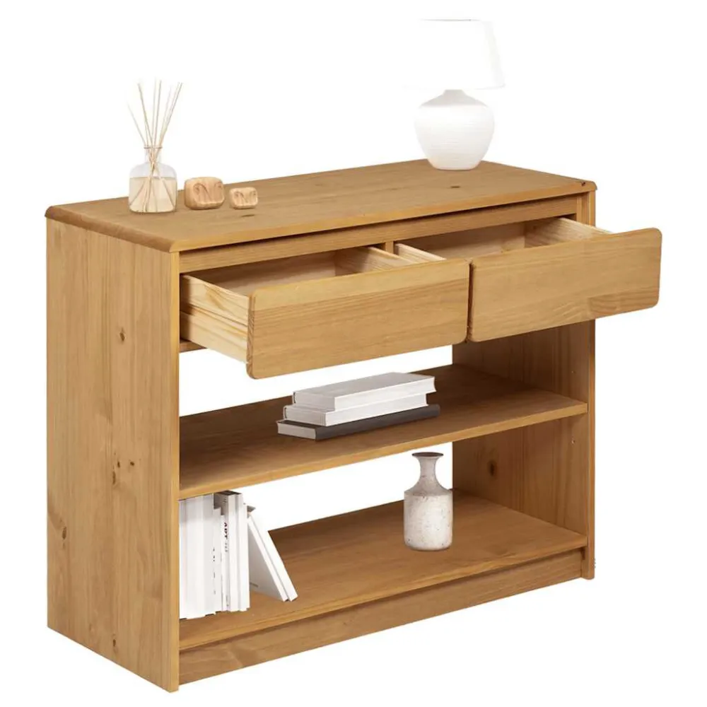 Wandtafel SAUDA 89,5x36,5x73 cm massief grenenhout eikenkleurig
