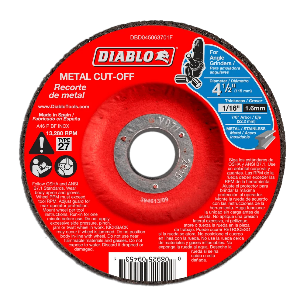 4-1/2 . Metaal Cut Off Disc - Type 27