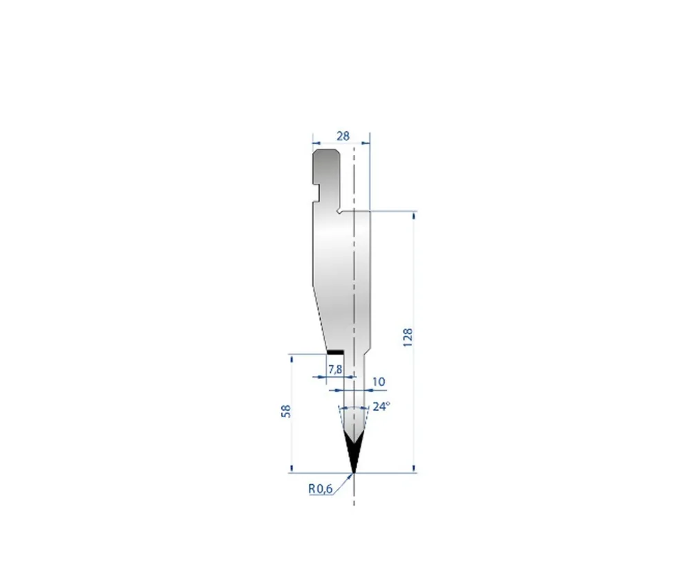 Draaibank Part No. 1196 @ 835mm 24 Degree 10mm Flattening Blade