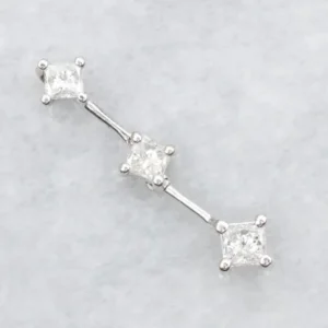Graduated Princess Cut Diamond Drop Pendant - Lange levensduur