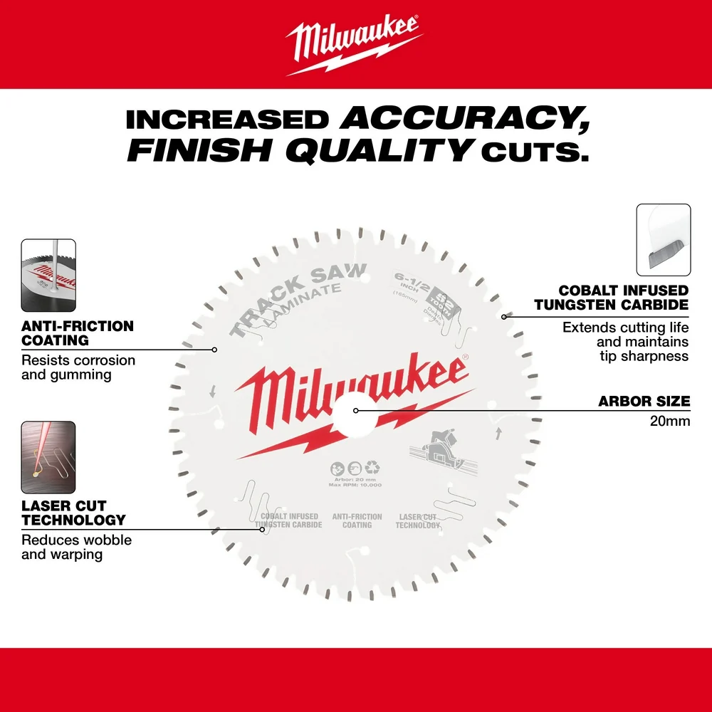 MILWAUKEE 6-1/2" 52T Track Saw Blade