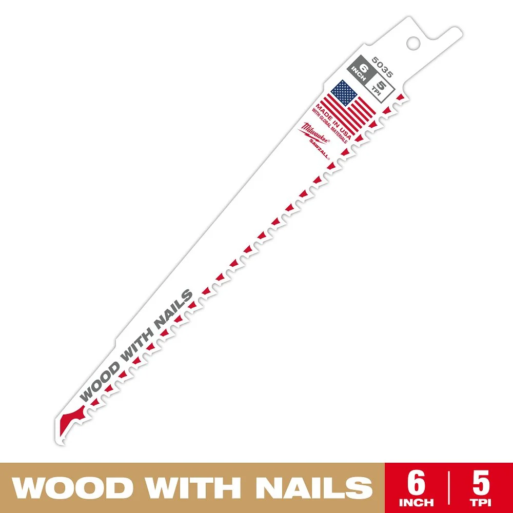 Milwaukee Tools 6 . 5TPI Sawzall Blade 48-01-2035