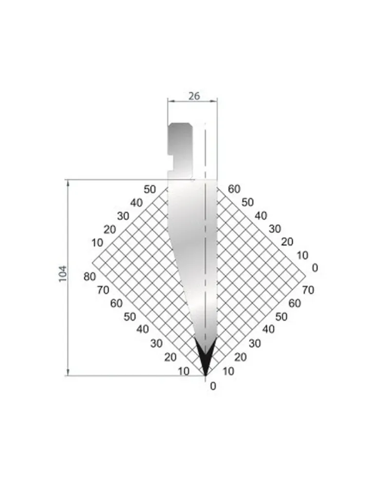 Part No. 1193 @ 415mm 30 Degree Straight Punch