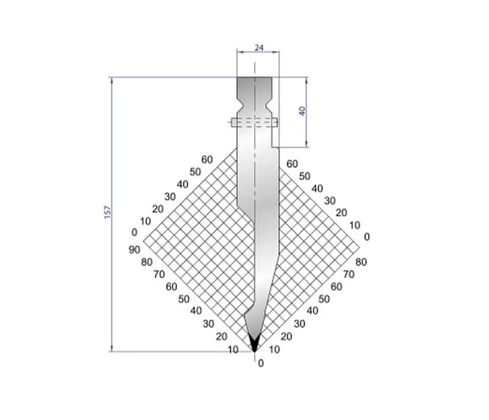 Part No. 1313 @ 300mm 28 Degree Straight Punch