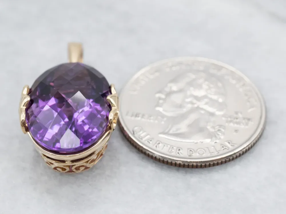 Pineapple Cut Amethyst Pendant