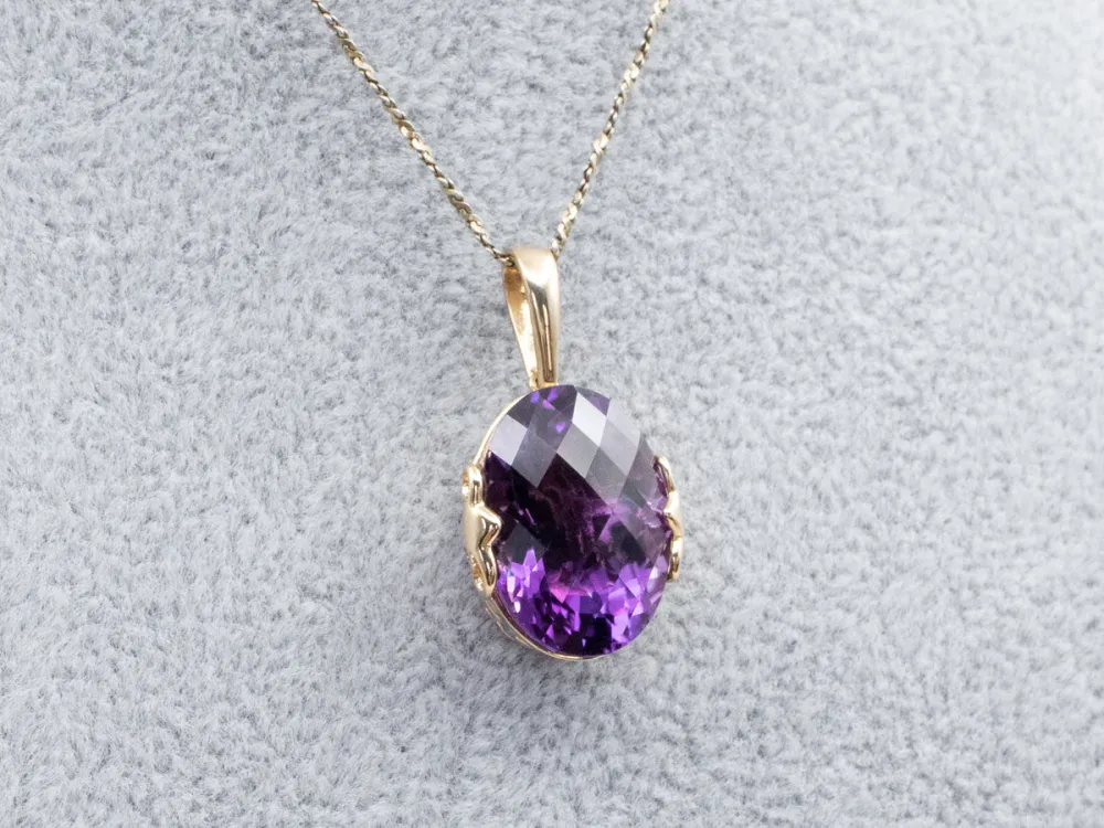 Pineapple Cut Amethyst Pendant