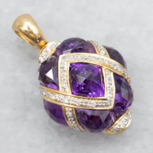 Radiaal Fancy Cut Amethyst and Diamond Pendant