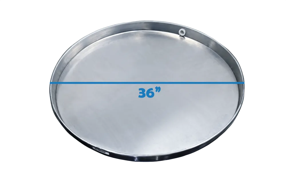 36" Round Aluminium Commercial Water Heater Pan Side Drain