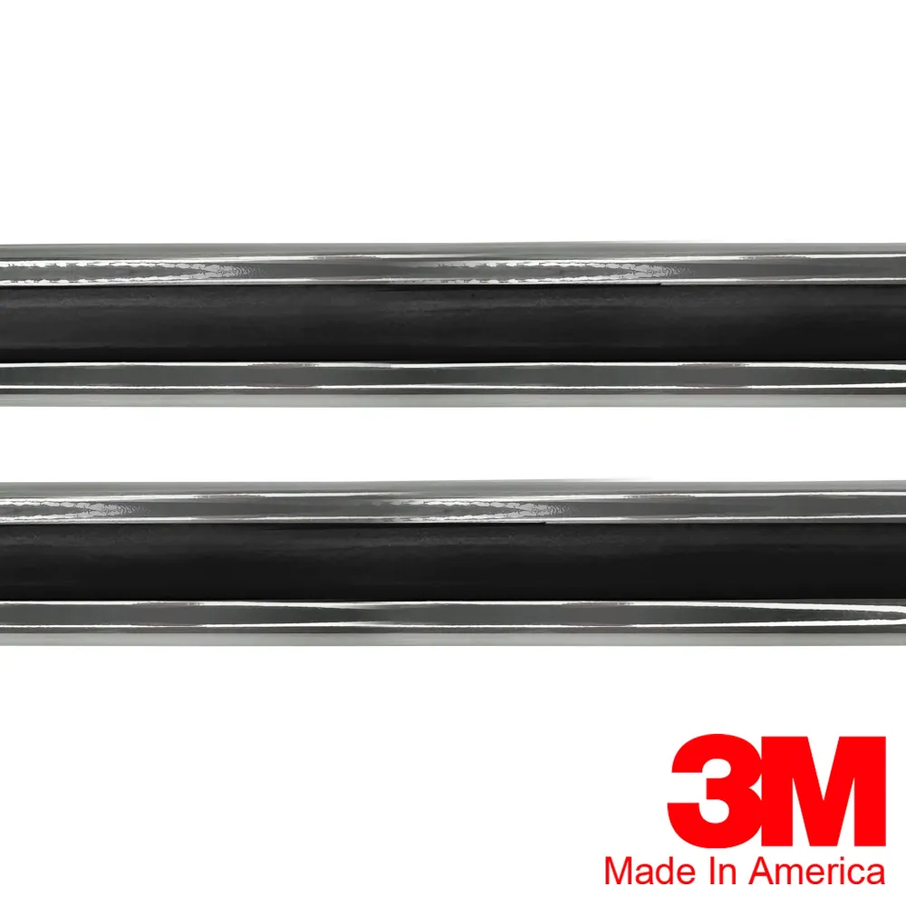 Vintage Style 1 1/8" Black & Chroom Side Body Trim Molding